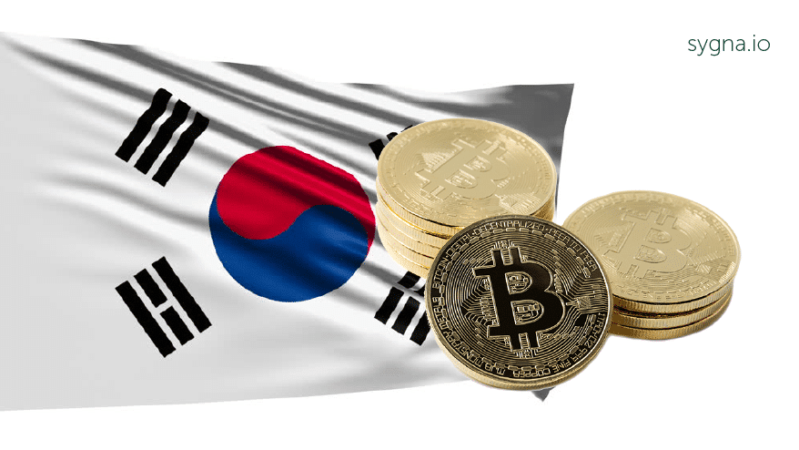 South Korean with Bitcoin icon