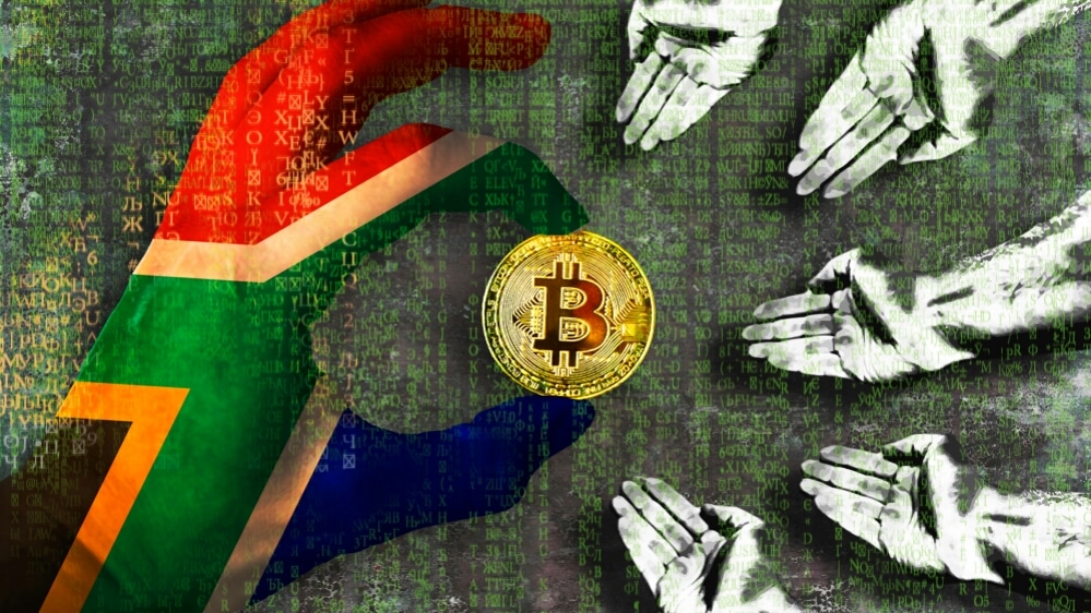 south africa, people holding bitcoin
